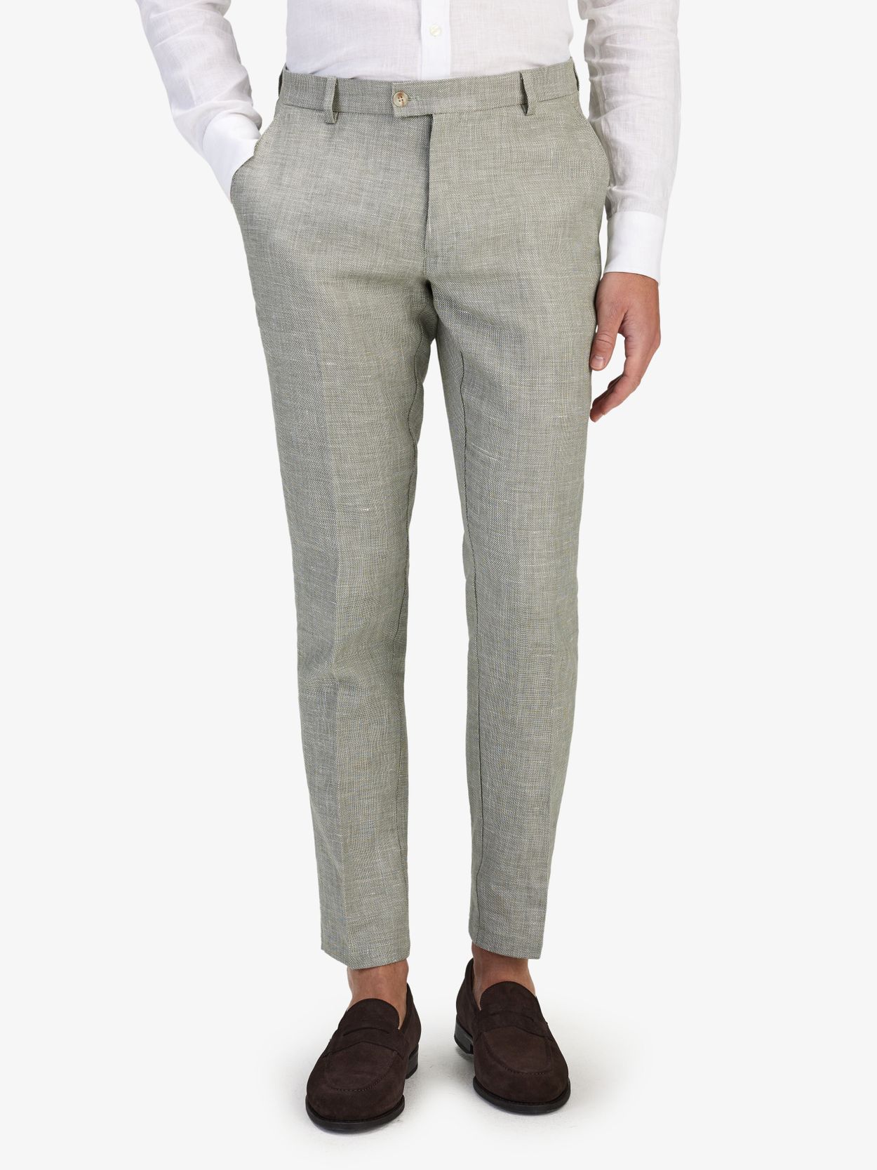 Green Linen Trousers Santino