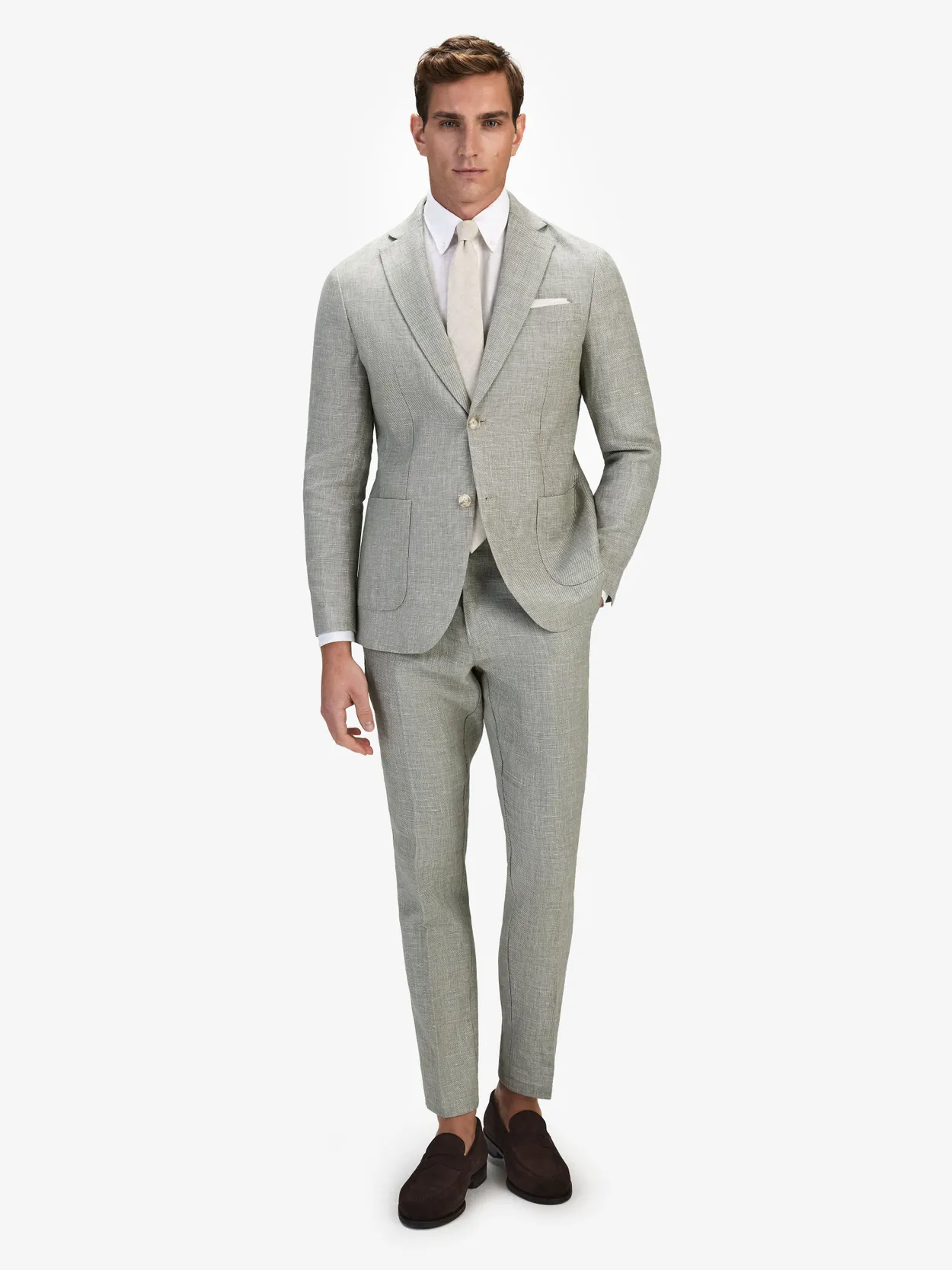 Image number 4 for product Green Linen Suit Santino