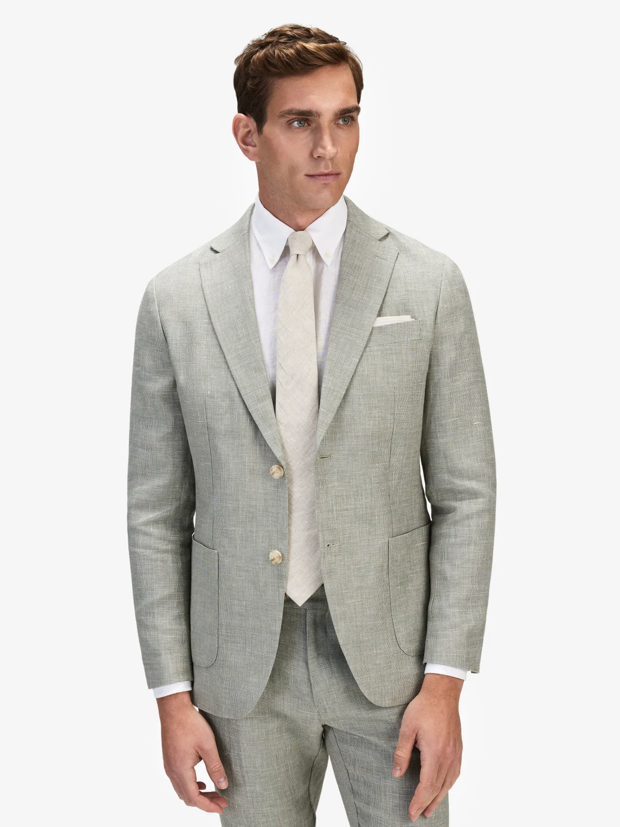 Image number 2 for product Green Linen Suit Santino