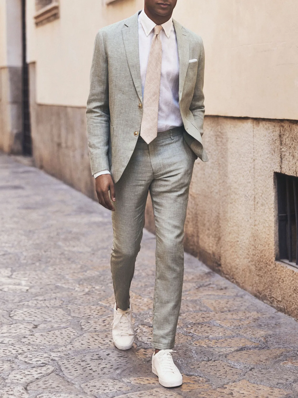 Green Linen Suit Santino