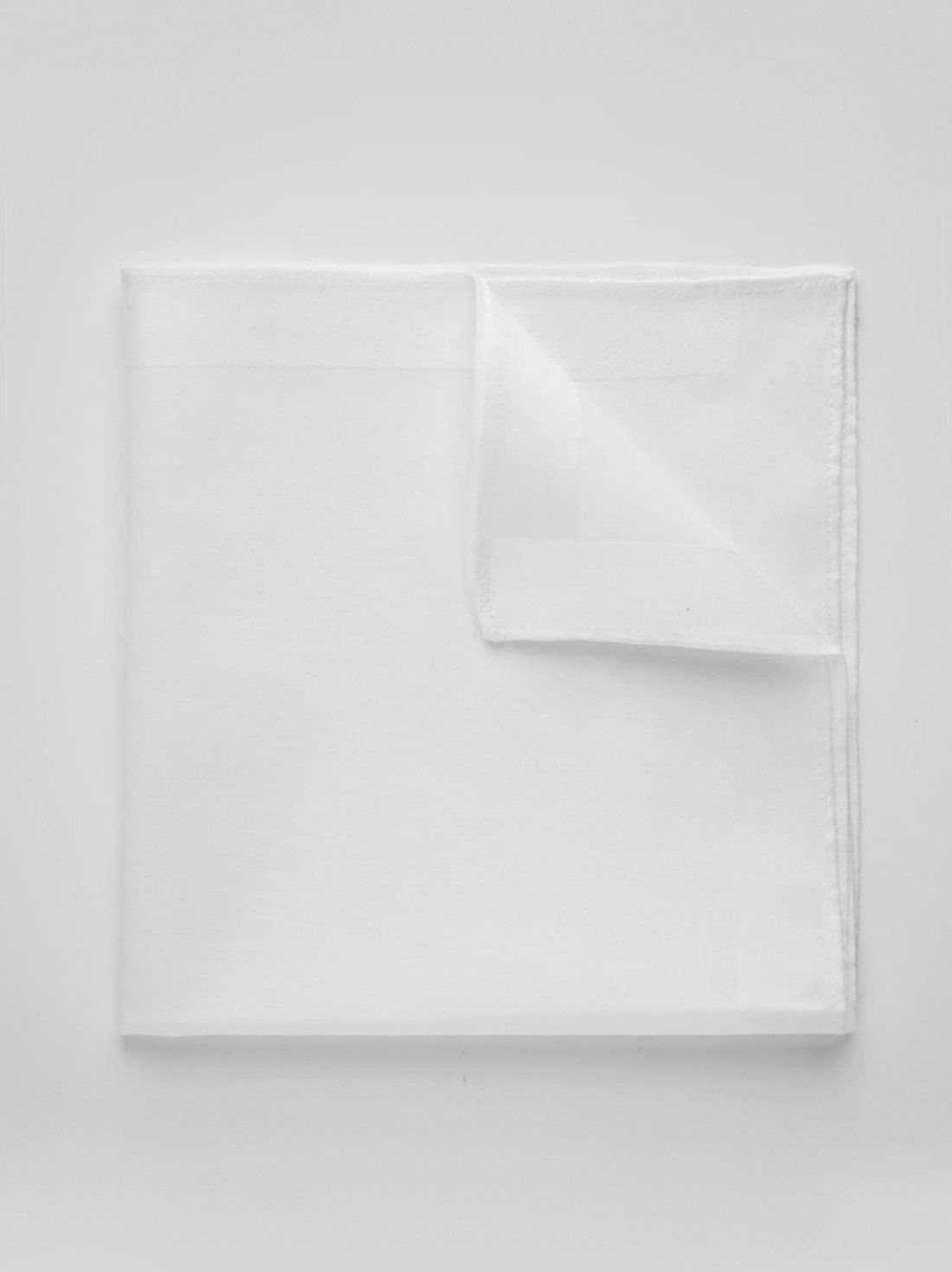 White Pocket Square Cotton