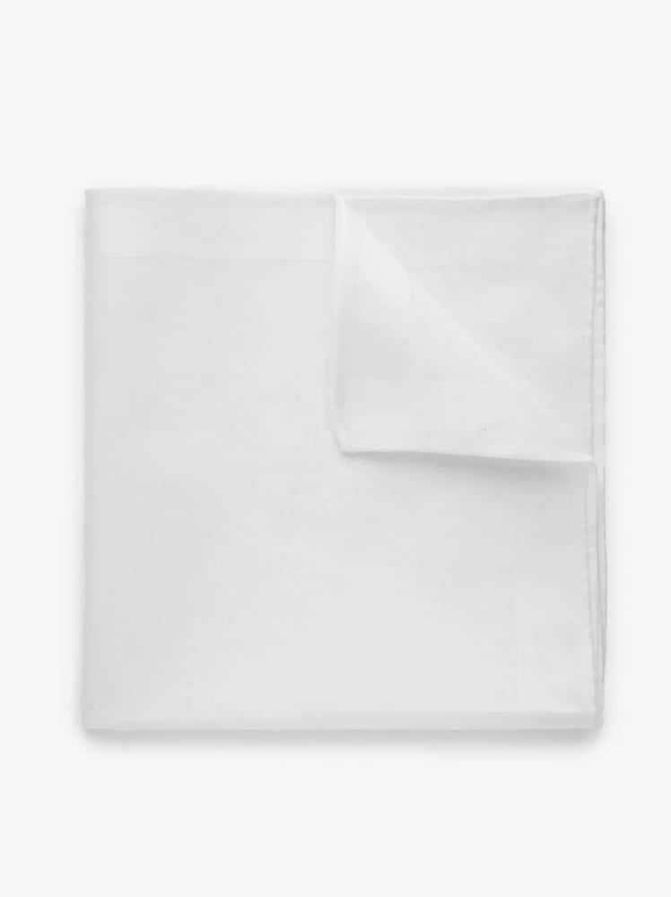 Mouchoir De Poche Homme Vintage – Pierre Cardin – Coton Rayé Blanc – État Neuf