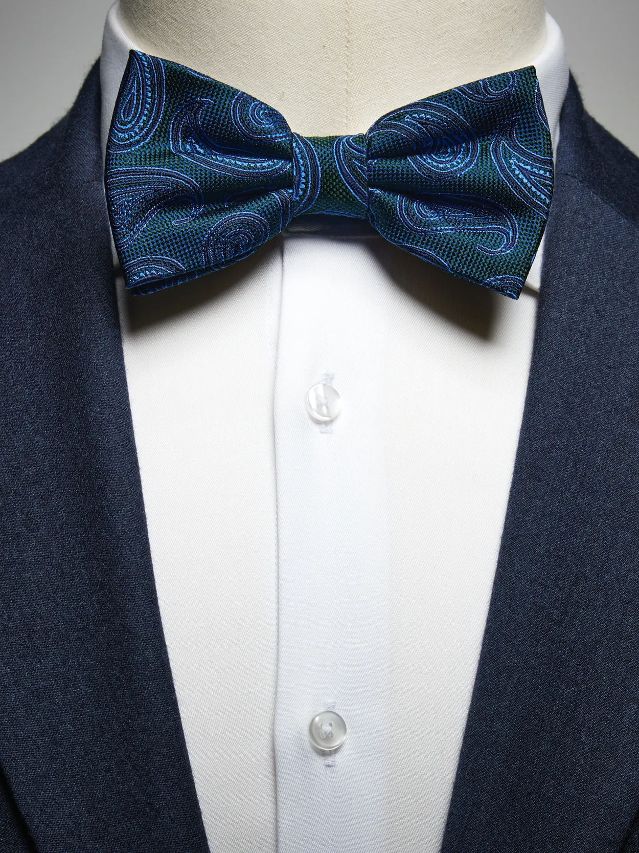 Green & Blue Bow Tie Paisley