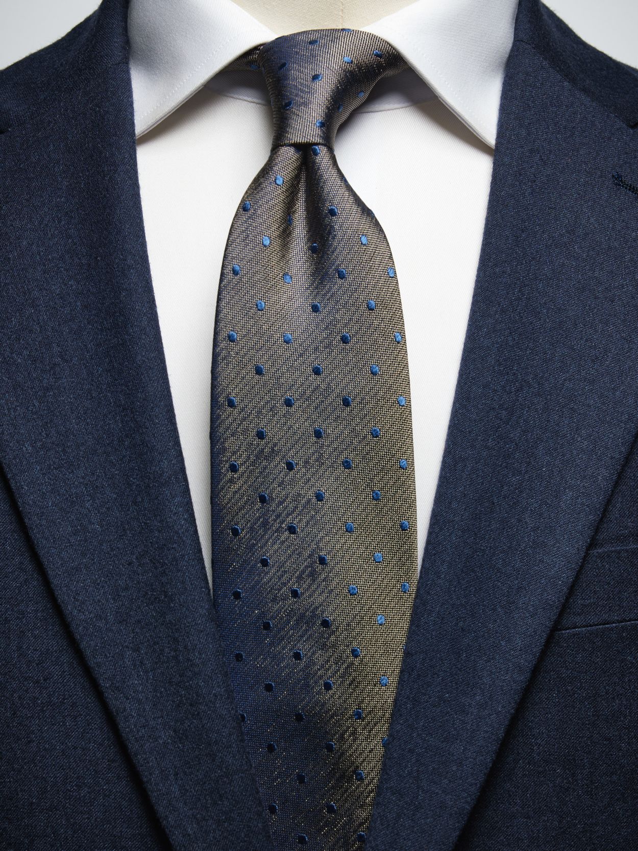 Beige & Blue Tie Dot