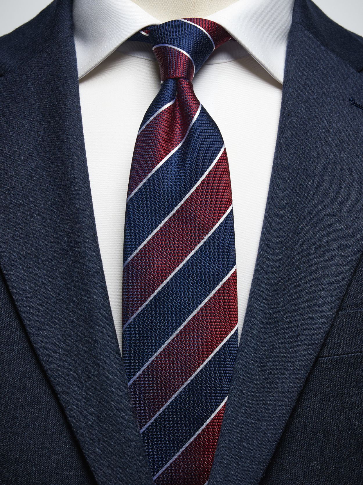 Blue & Burgundy Tie Stripe