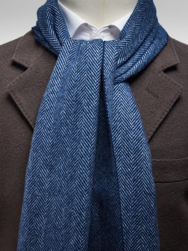 Blue Winter Scarf - Wool Woven - Buy online | John Henric
