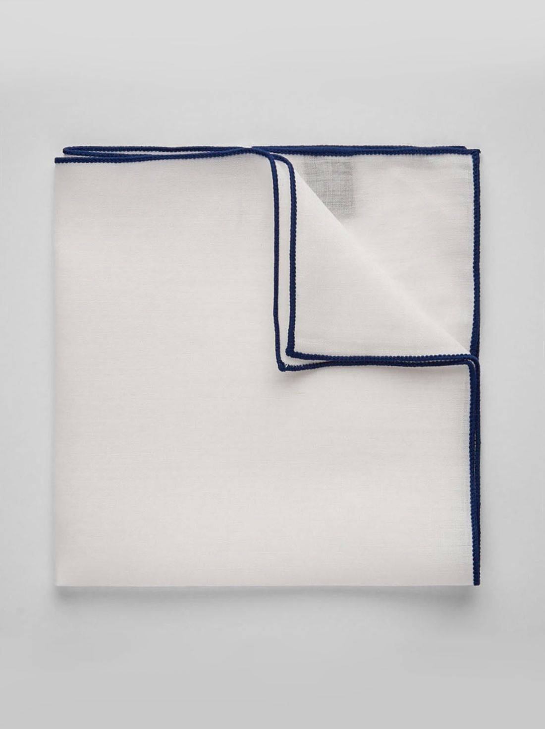 Blue & White Pocket Square Linen