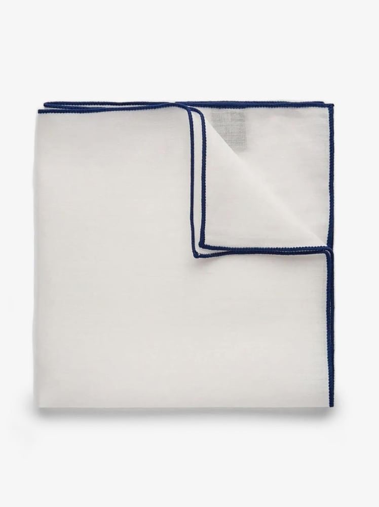 Blue & White Pocket Square