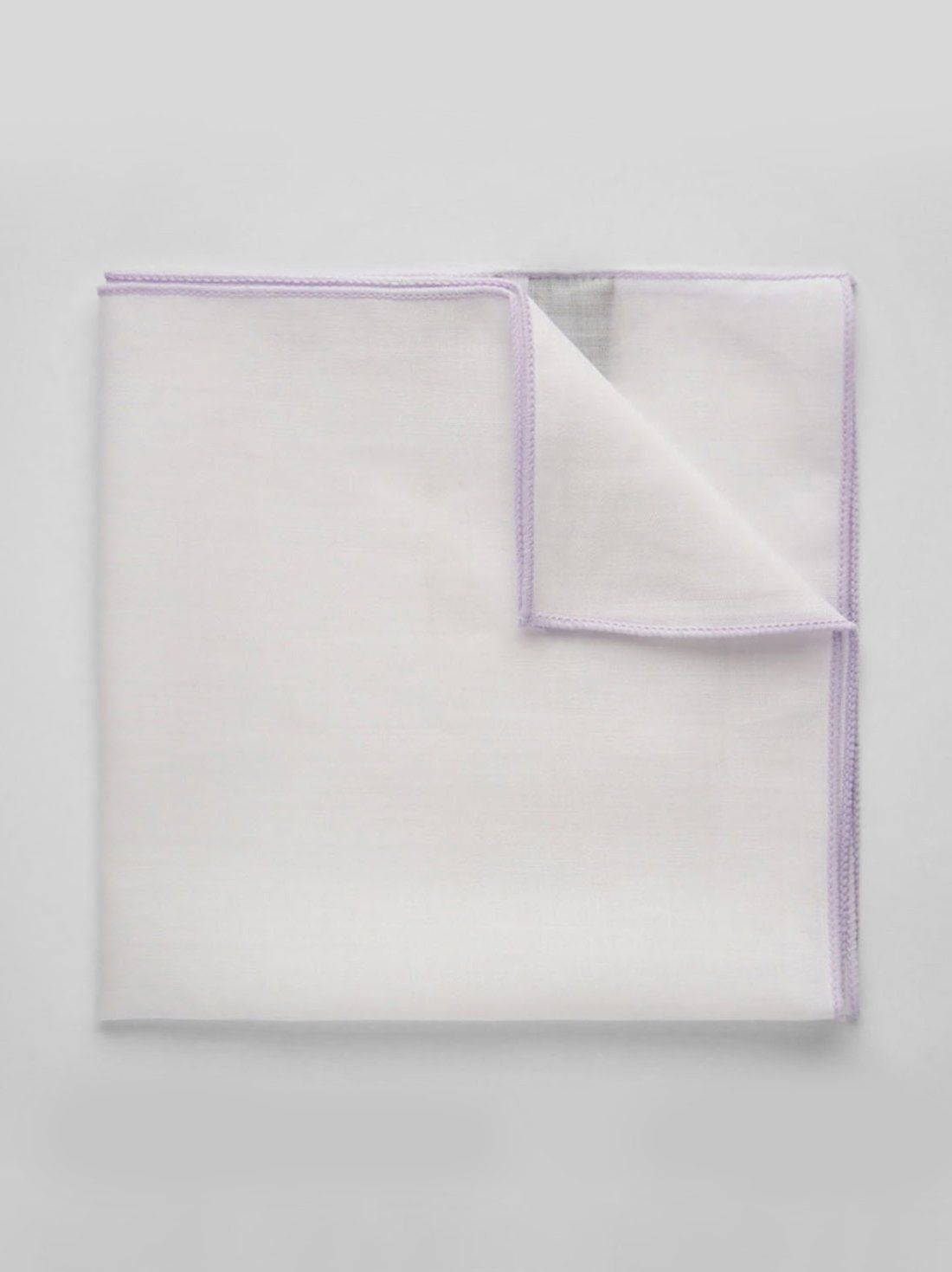 Light Purple & White Pocket Square Linen