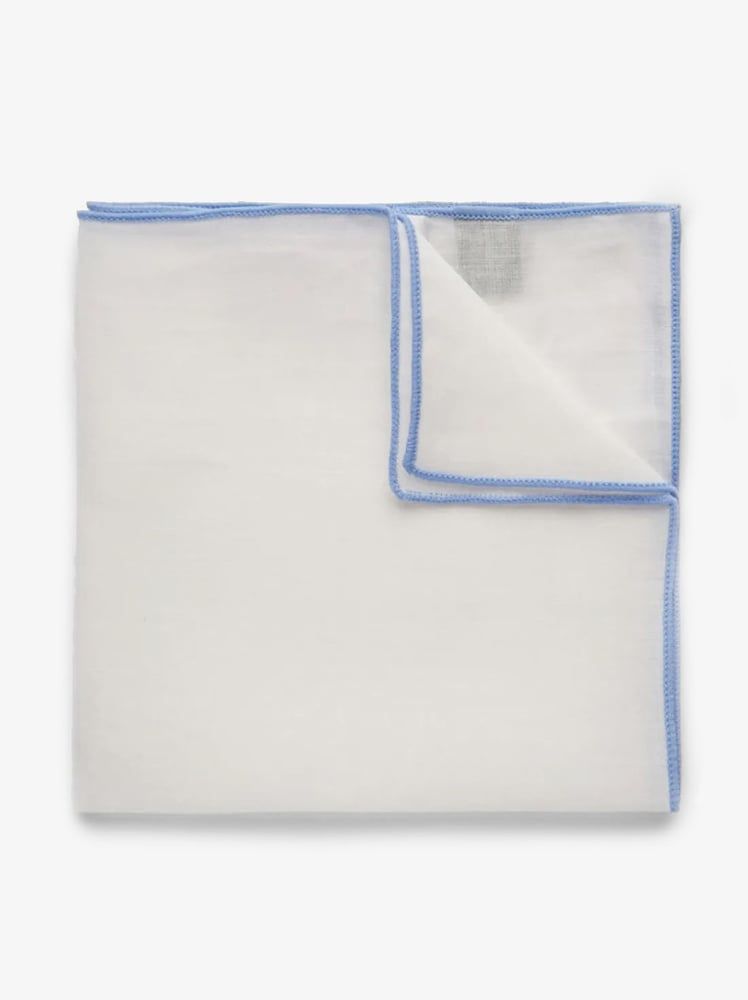 Light Blue & White Pocket Square