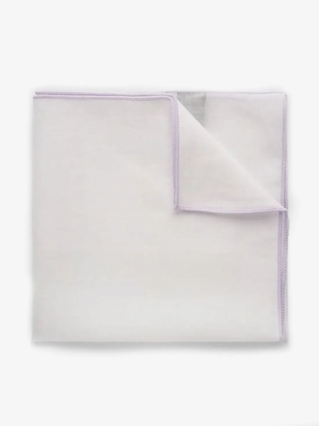 Light Purple & White Pocket Square Linen