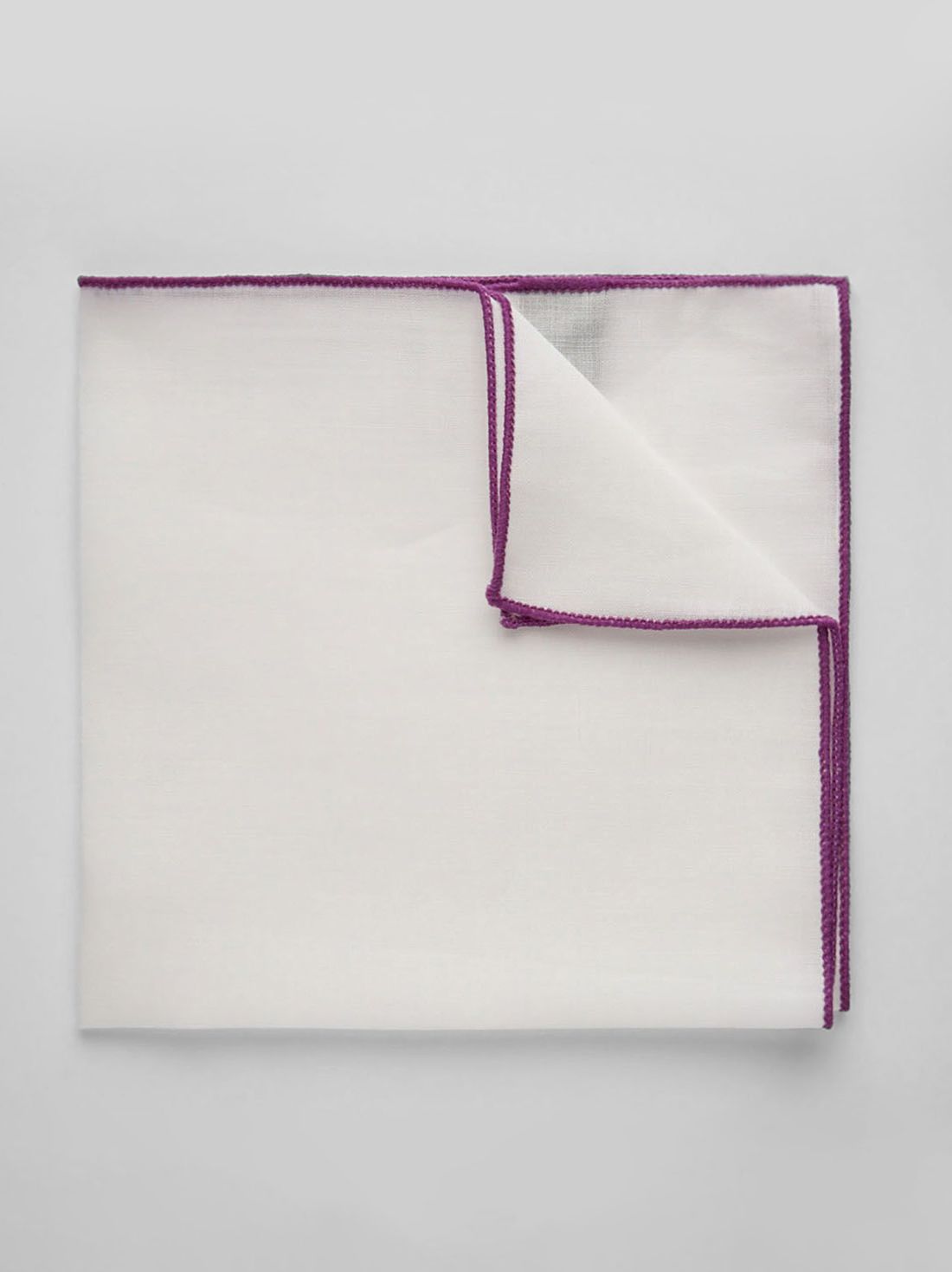 Purple & White Pocket Square Linen