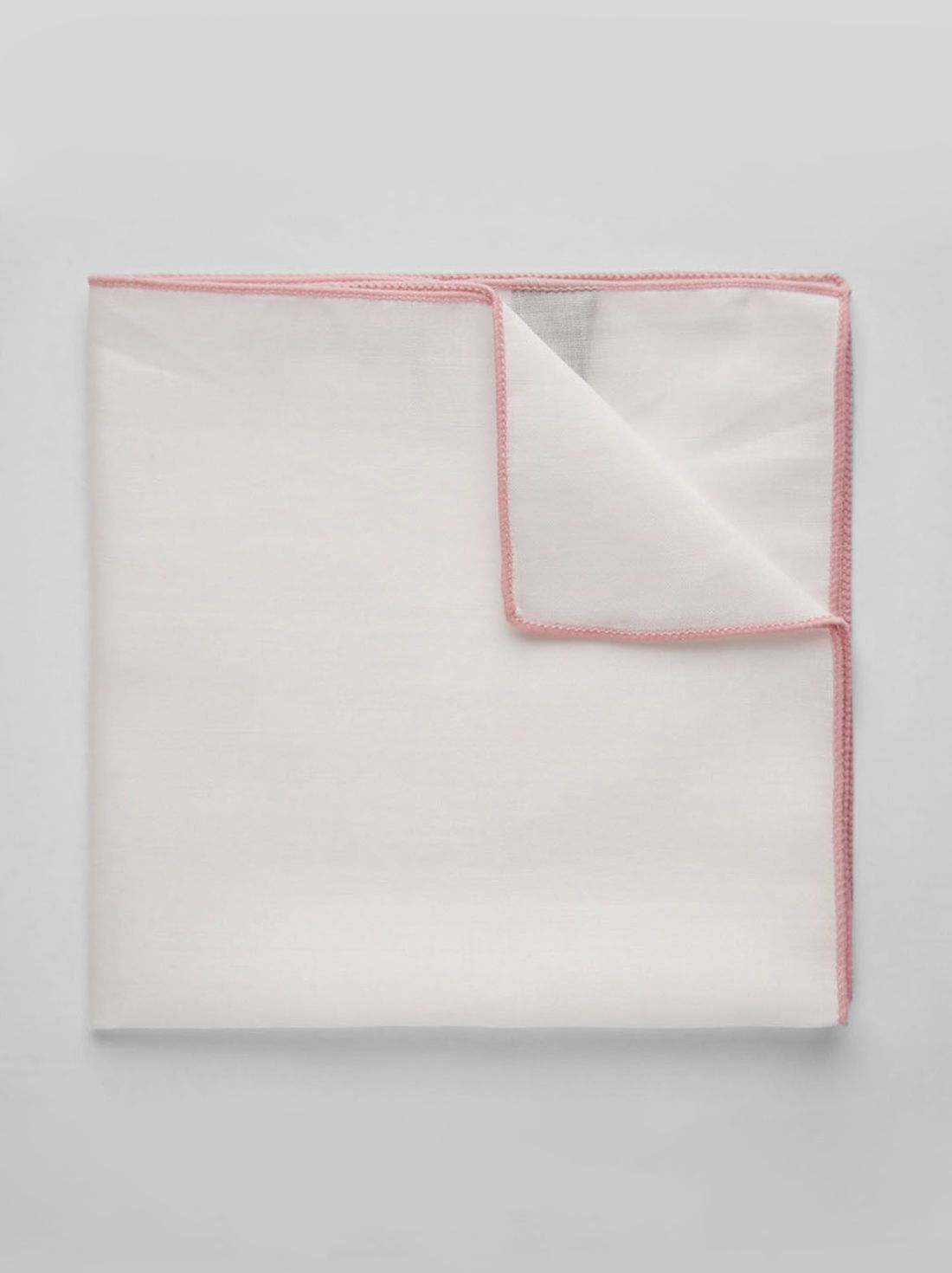 Pink & White Pocket Square Linen