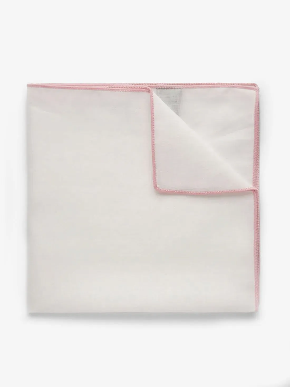 Pink & White Pocket Square Linen
