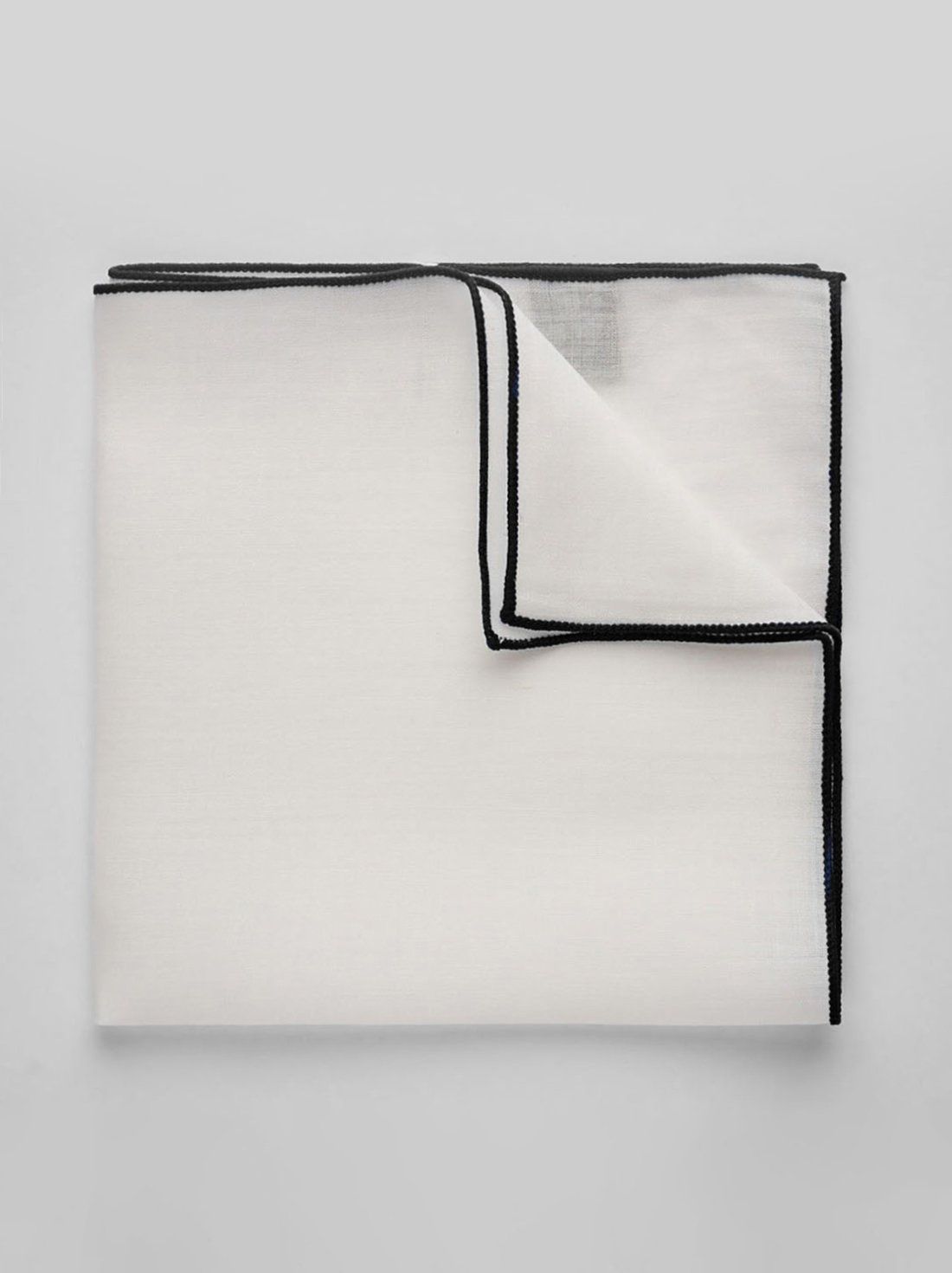 Black & White Pocket Square Linen