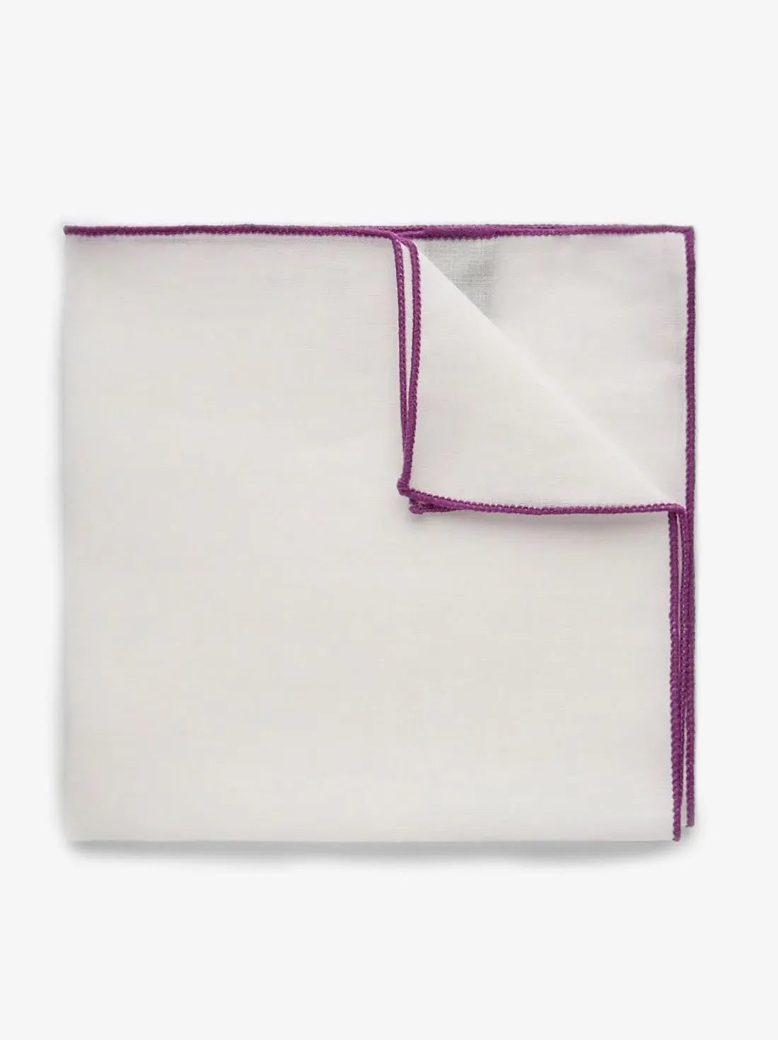 Purple & White Pocket Square Linen