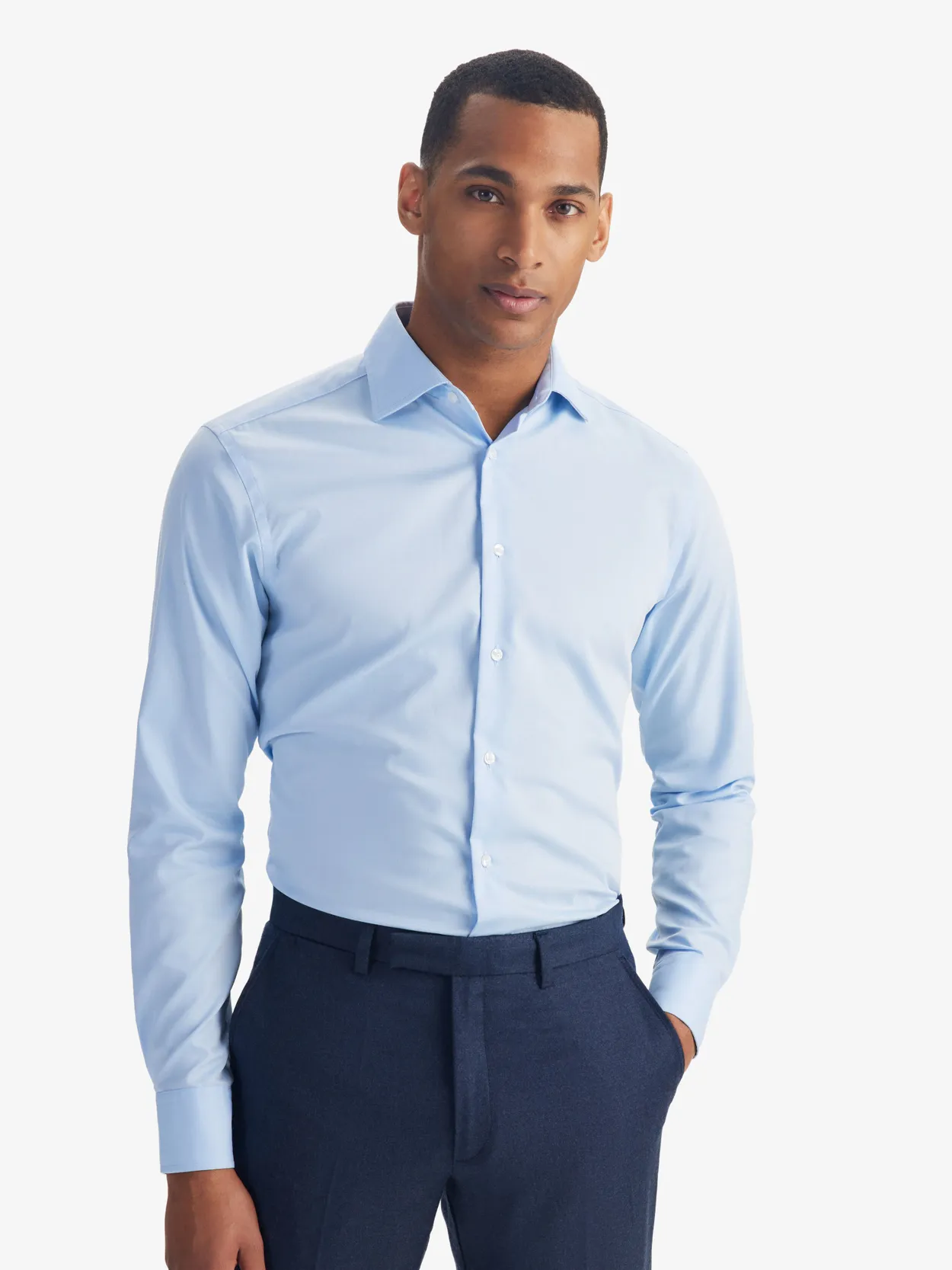 Chemise Twill Coupe Slim Bleu Clair