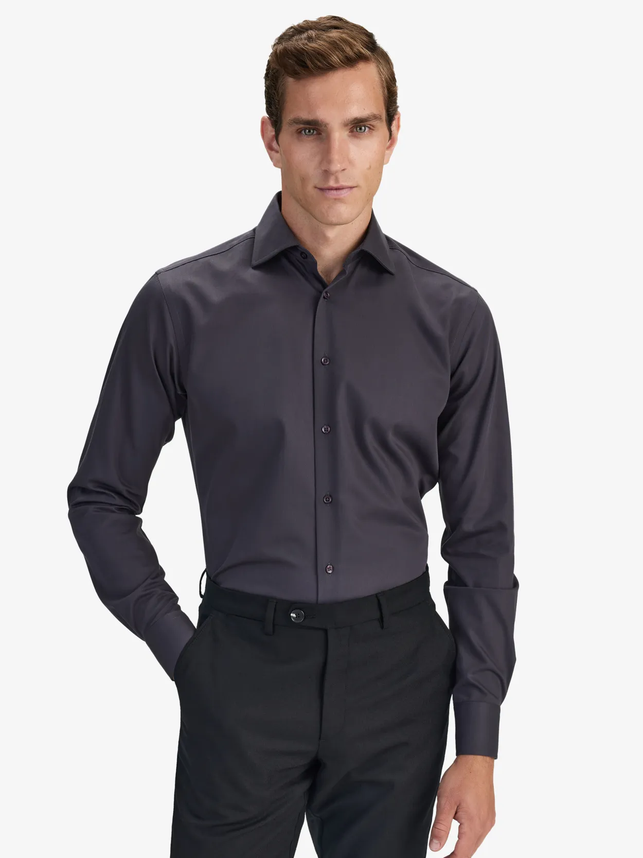 Chemise en Twill Gris Foncé