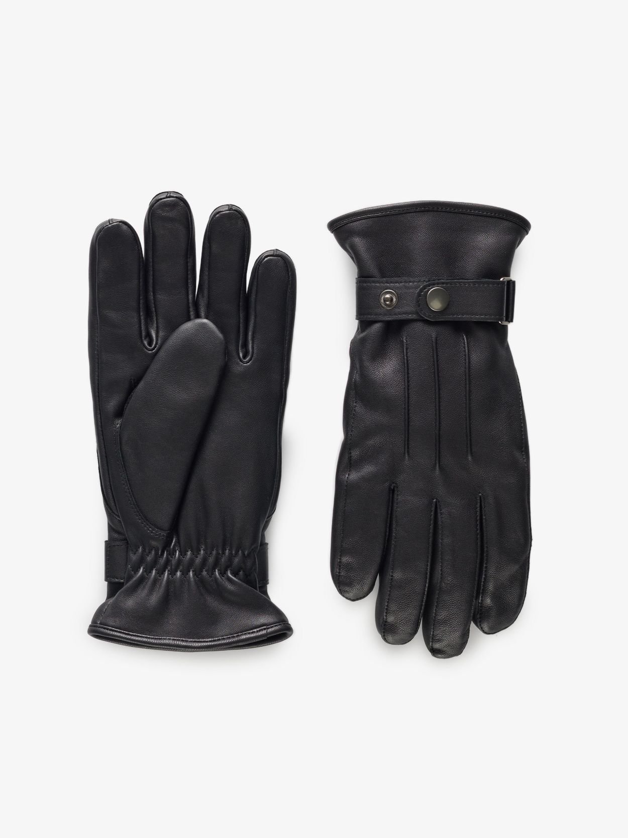 Gants en Cuir Noir Niseko