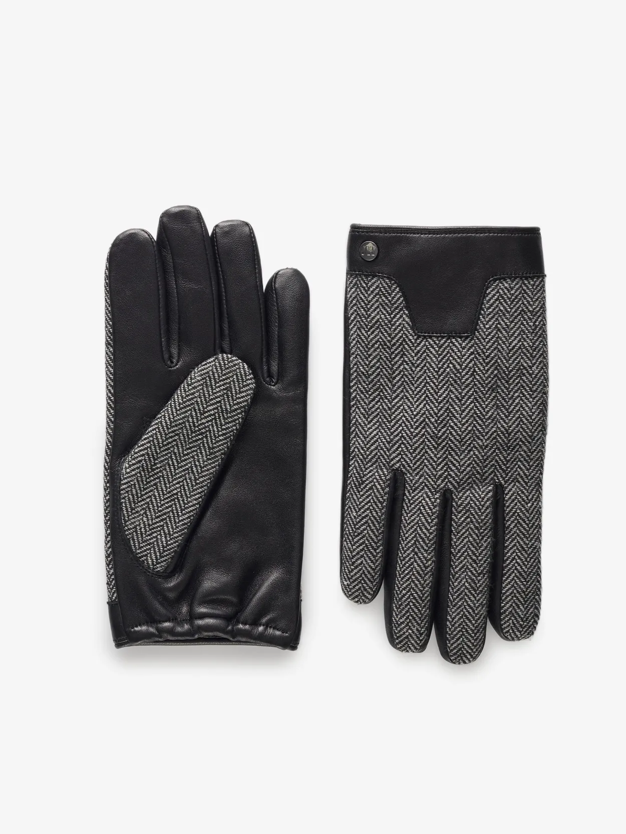 Black Leather Gloves Chamonix