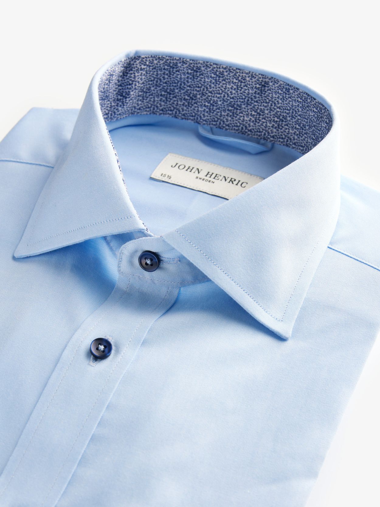 Light Blue Contrast Shirt - Men's dress shirt twill fabric - Buy online |  John Henric