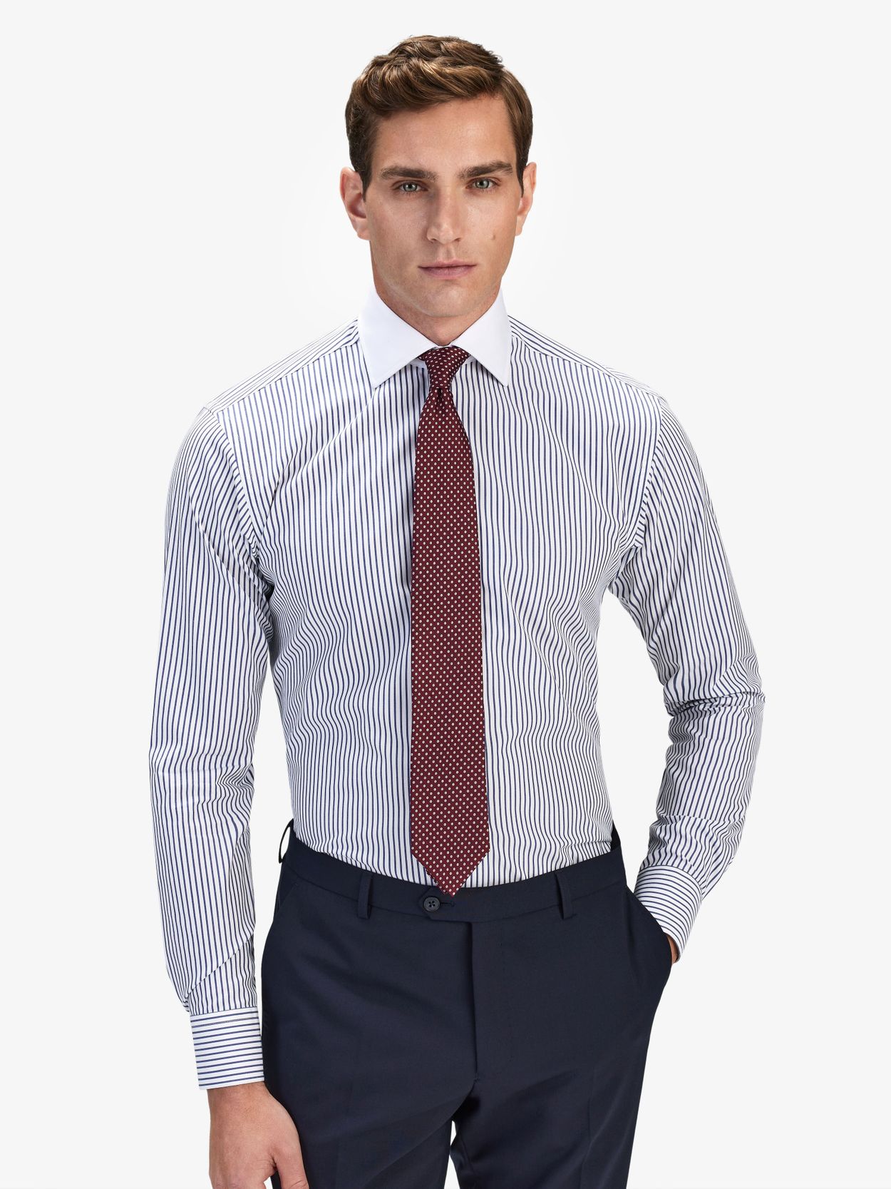 Chemise Rayée Bleu Foncé