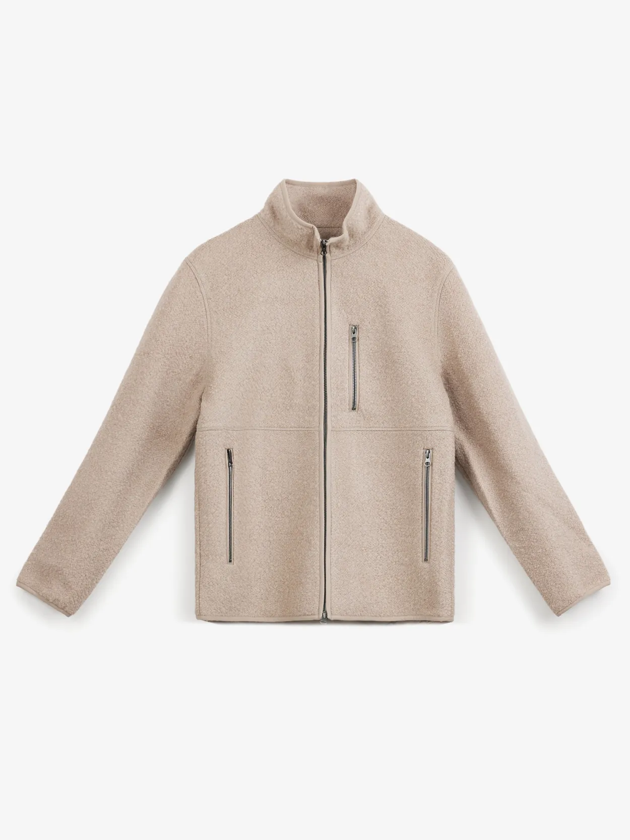 Regular Fit Teddy Fleece Jacket - Light beige - Men