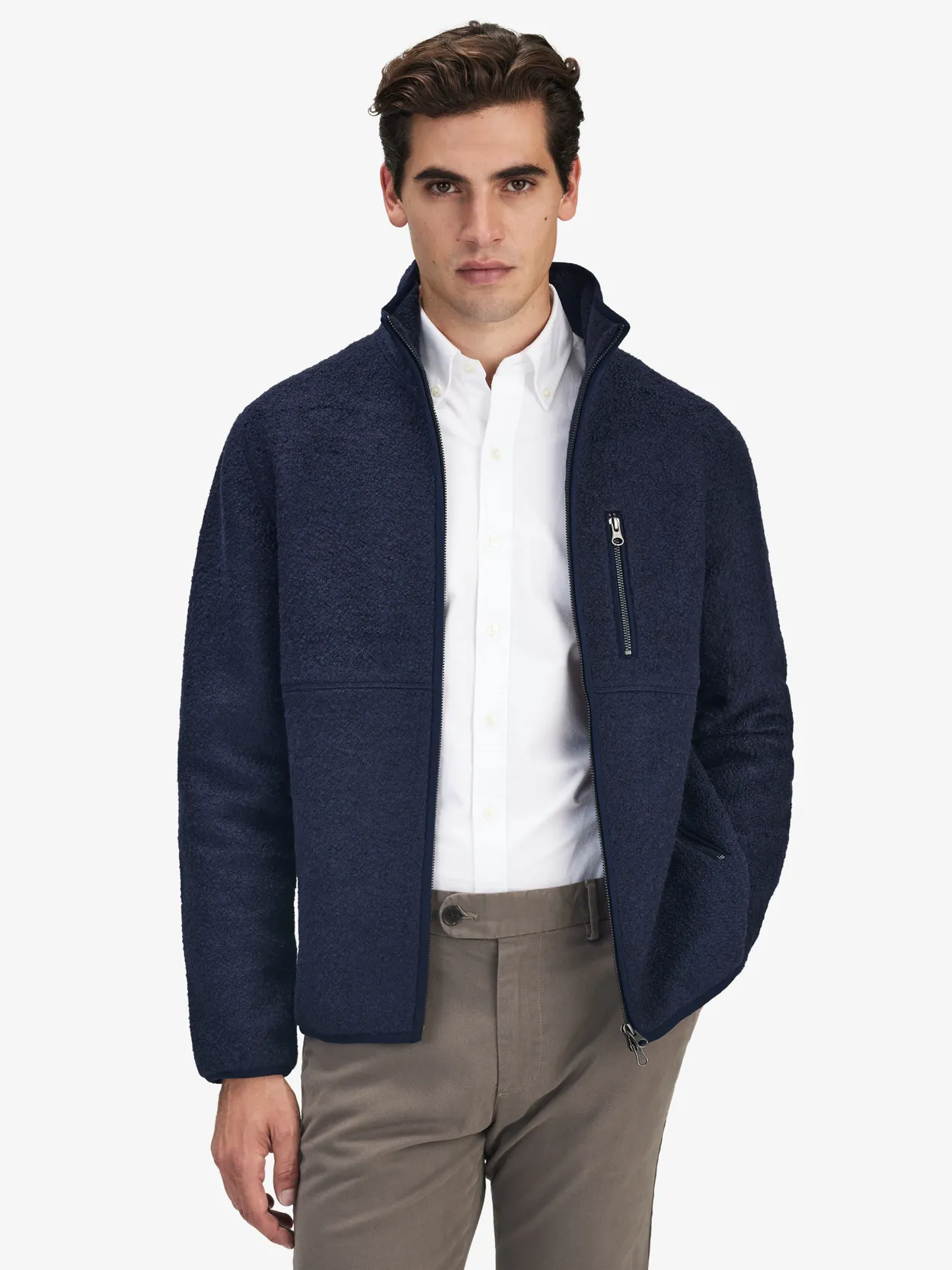 Dunkelblaue Fleecejacke