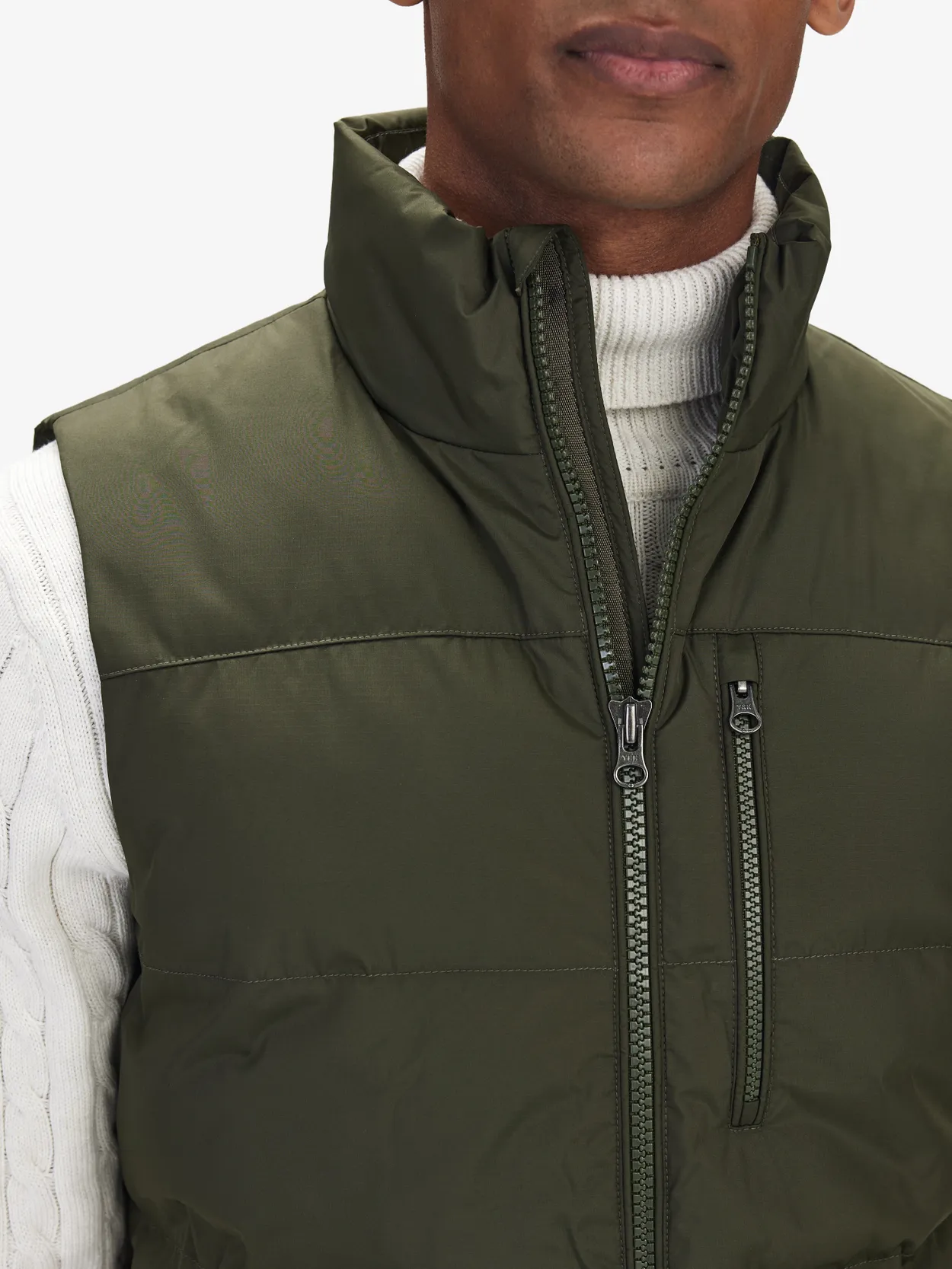 Mens olive green hot sale puffer vest