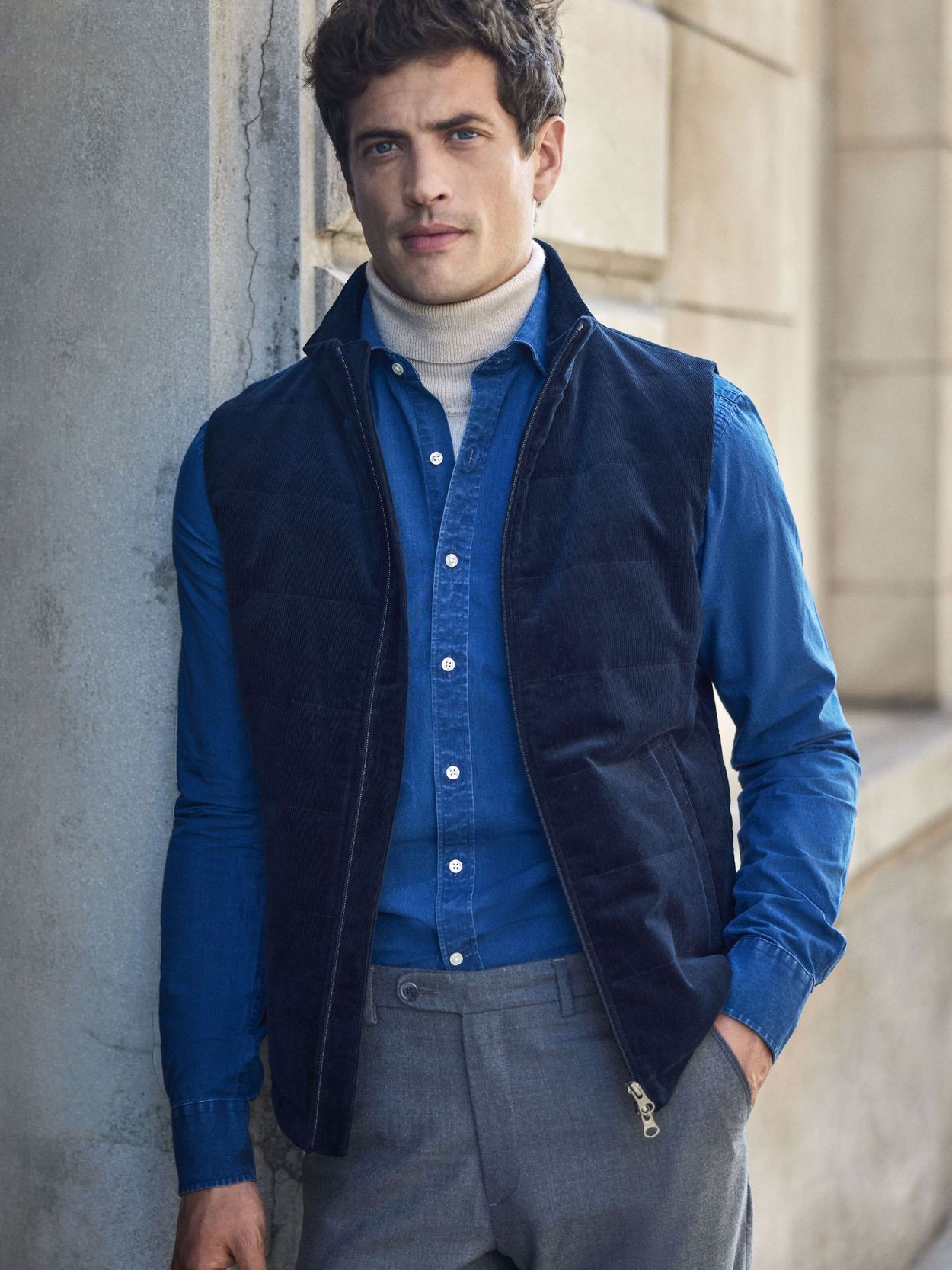 Dark Blue Corduroy Vest - Buy online | John Henric