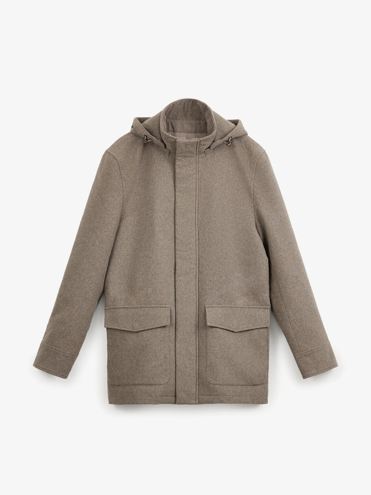 pure wool - hooded jacket - Brown