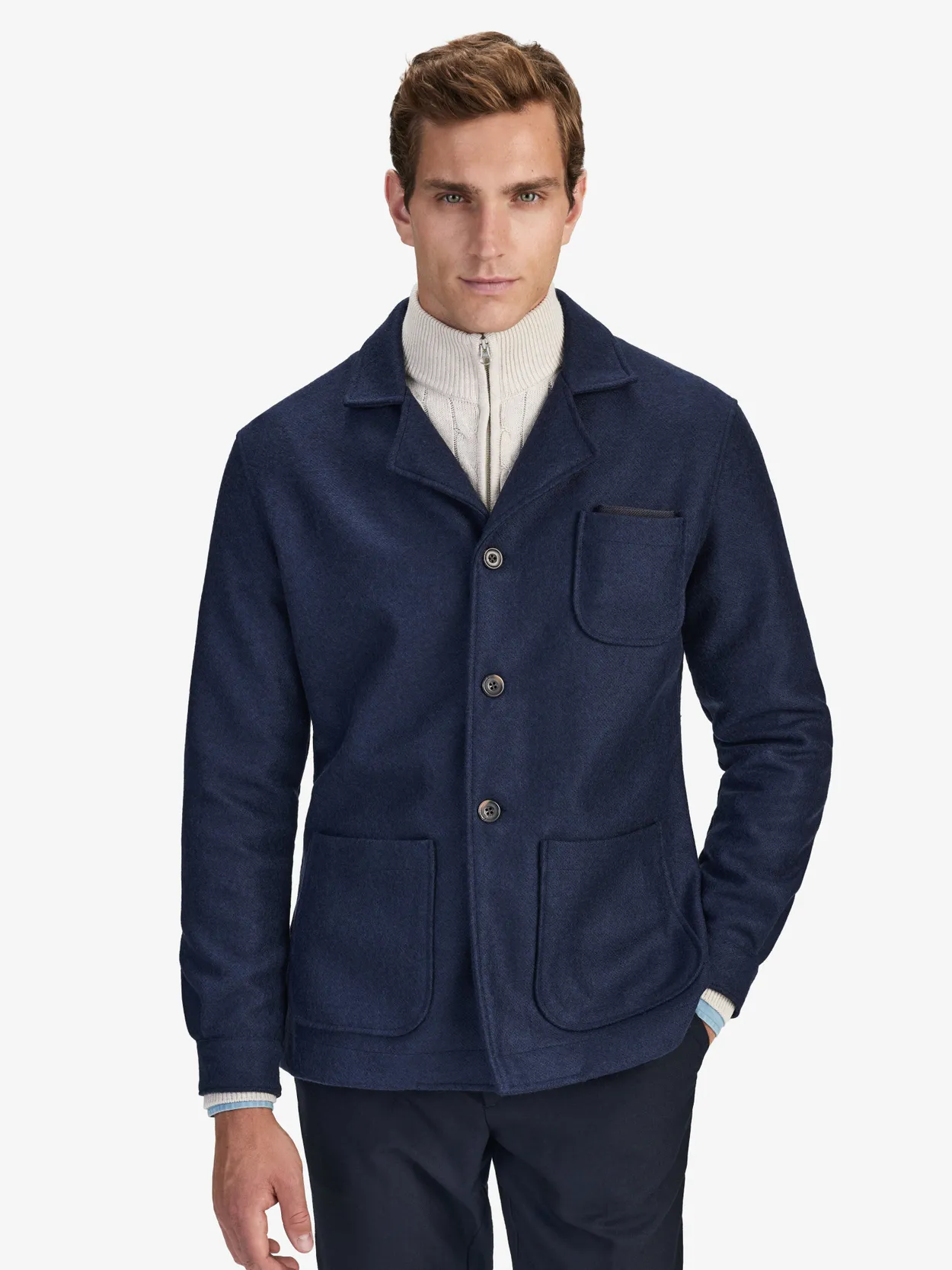 Mens navy hot sale shirt jacket