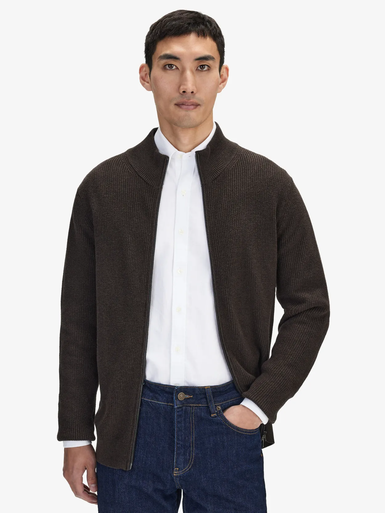 Brown Zipper Sweater