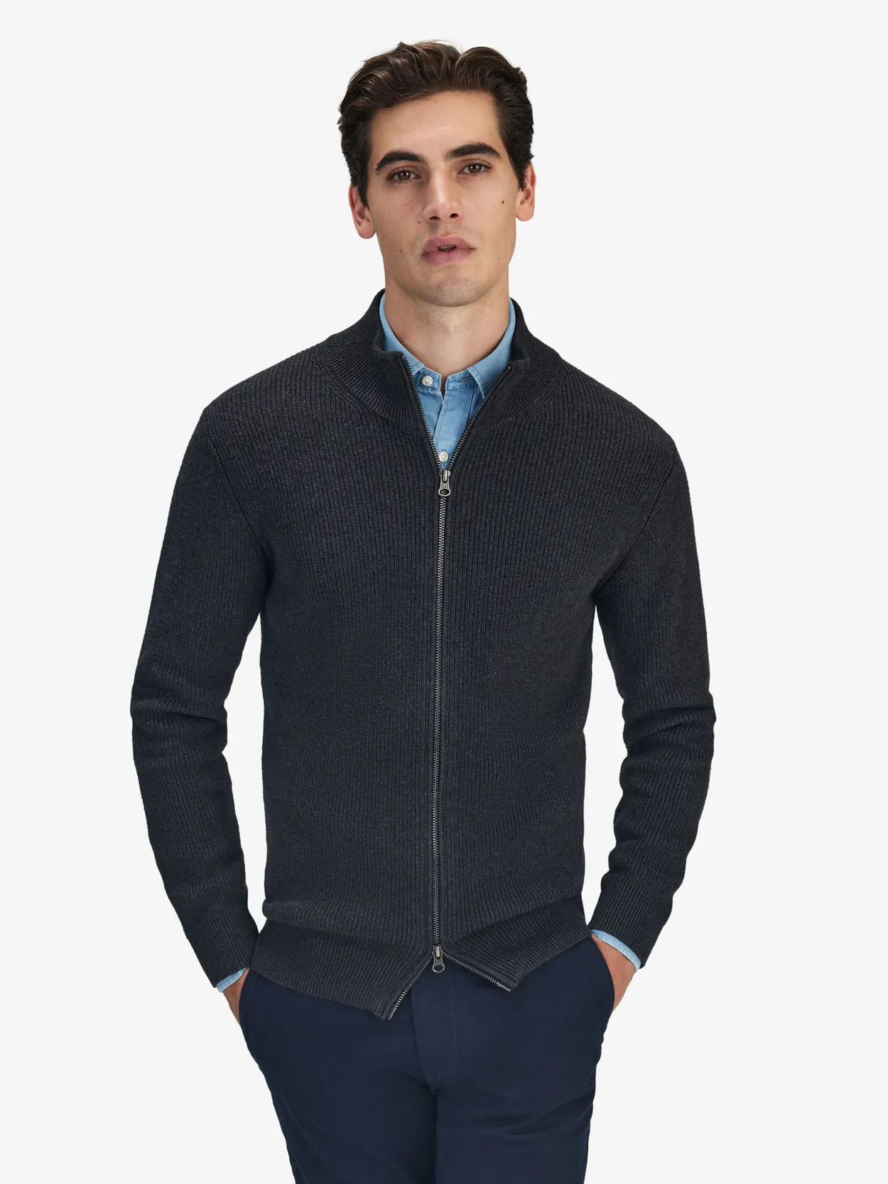 Dark Grey Zipper Sweater