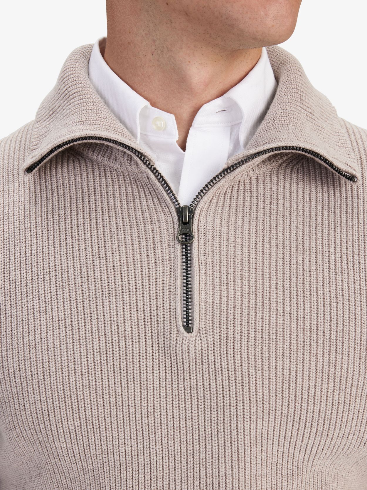 ニット・セーター 87 Check Half Zip Up Collar Knit (3color) Cotton Zip Sweater - Buy online | John Henric
