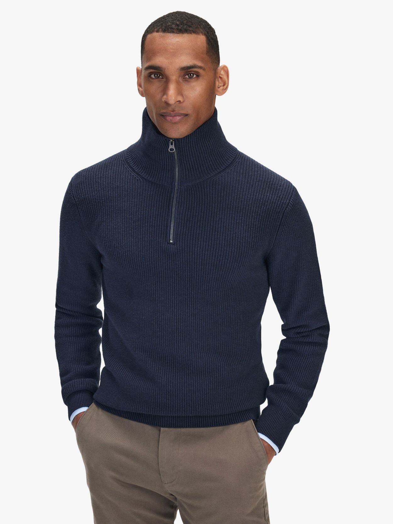 Zipper neck outlet sweater