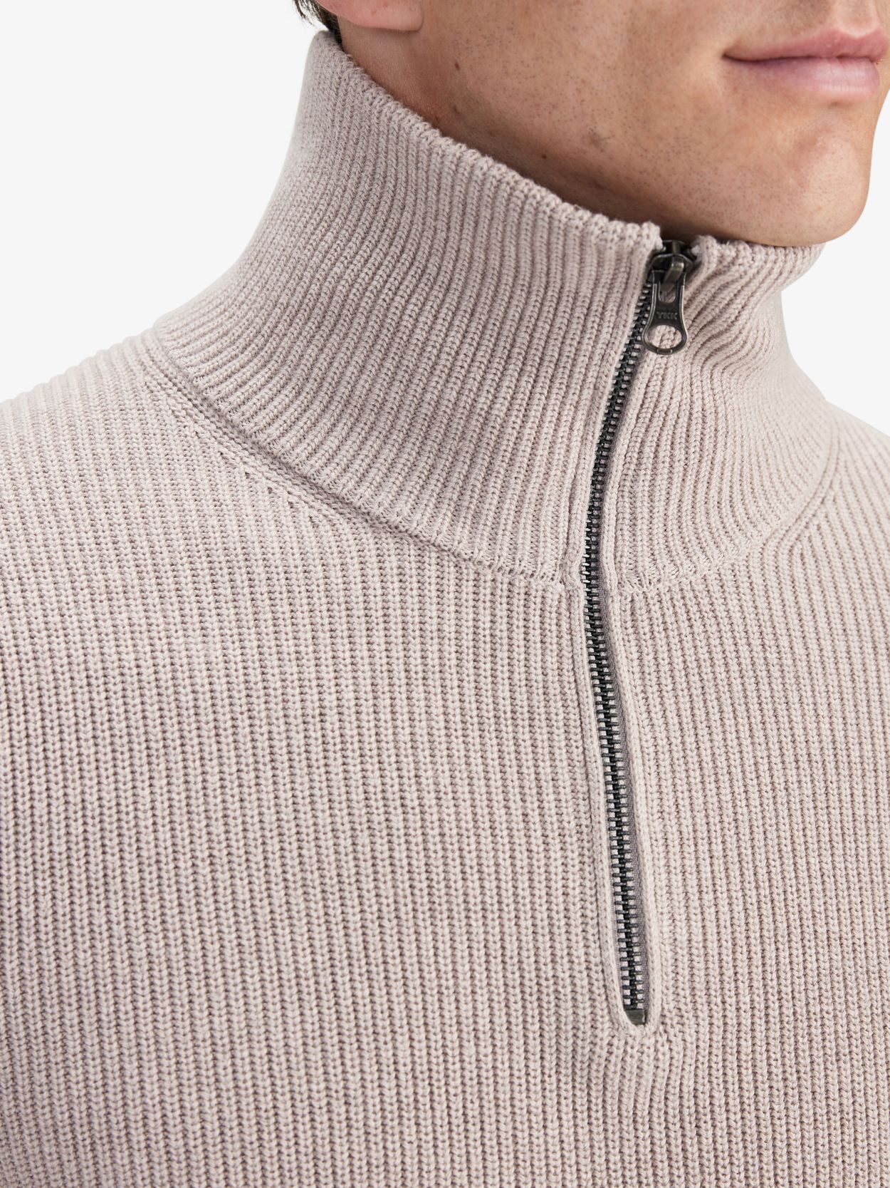 ニット・セーター 87 Check Half Zip Up Collar Knit (3color) Cotton Zip Sweater - Buy online | John Henric