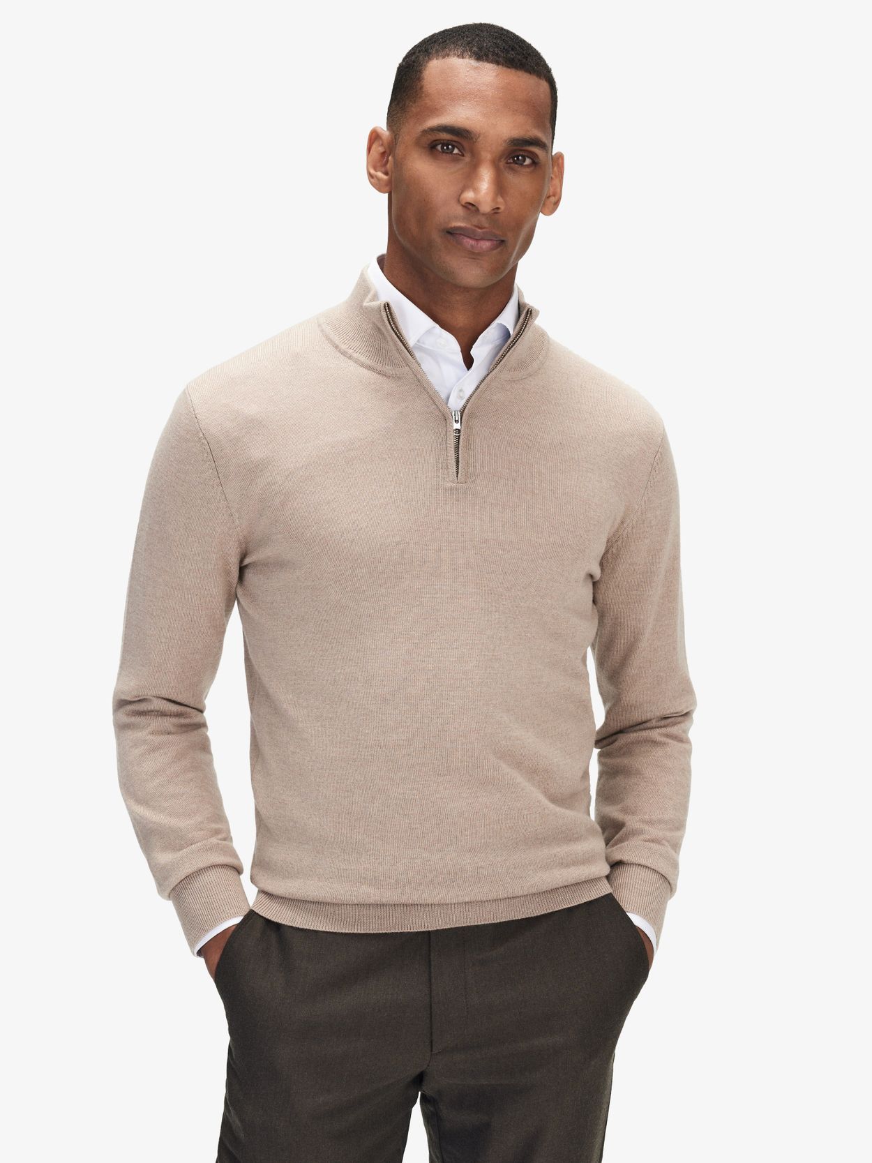 Men's wool 2025 zip sweater