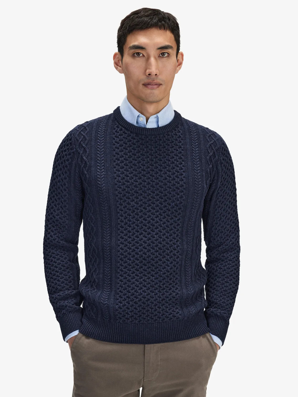 Blue Crew Cable Sweater