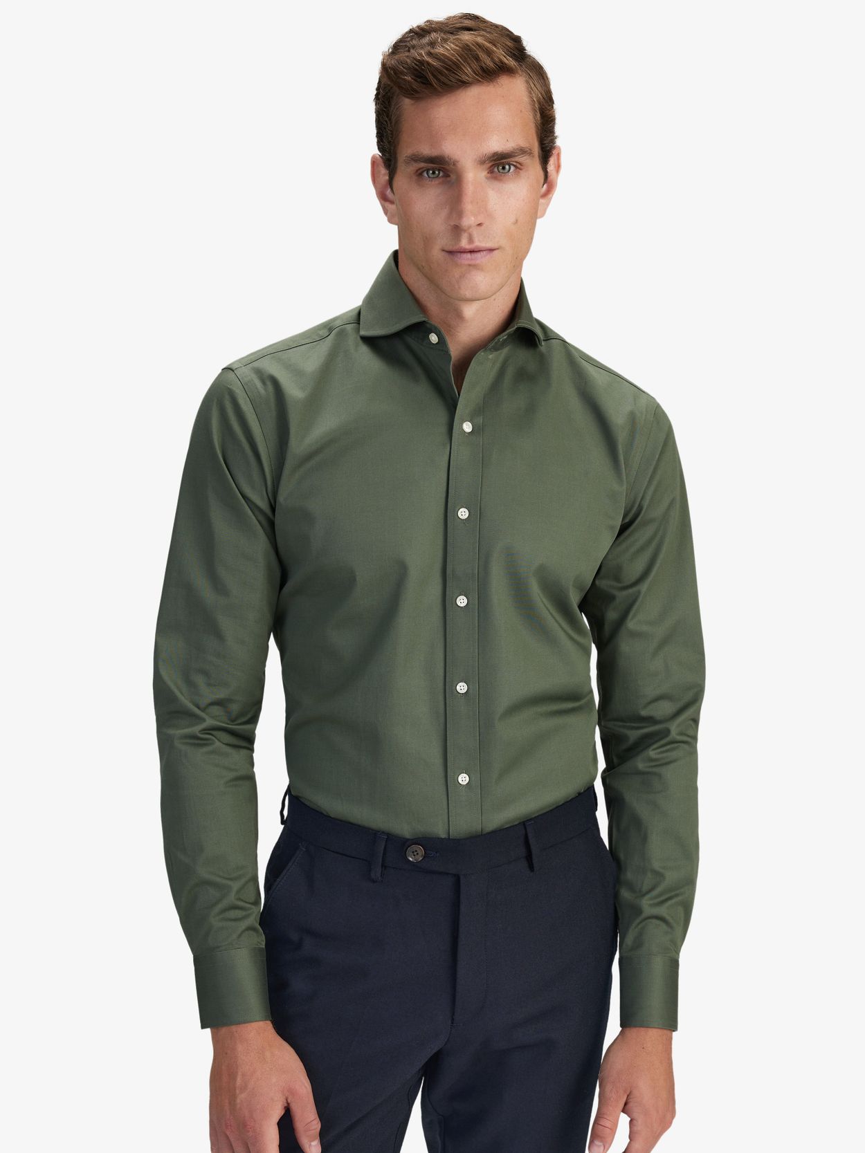 Olive green store formal shirt