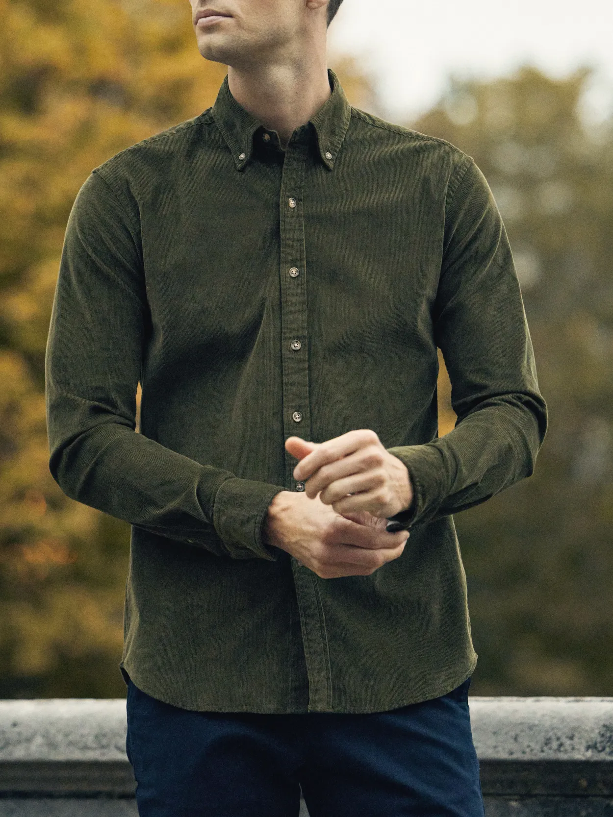 Dark Green Corduroy Shirt