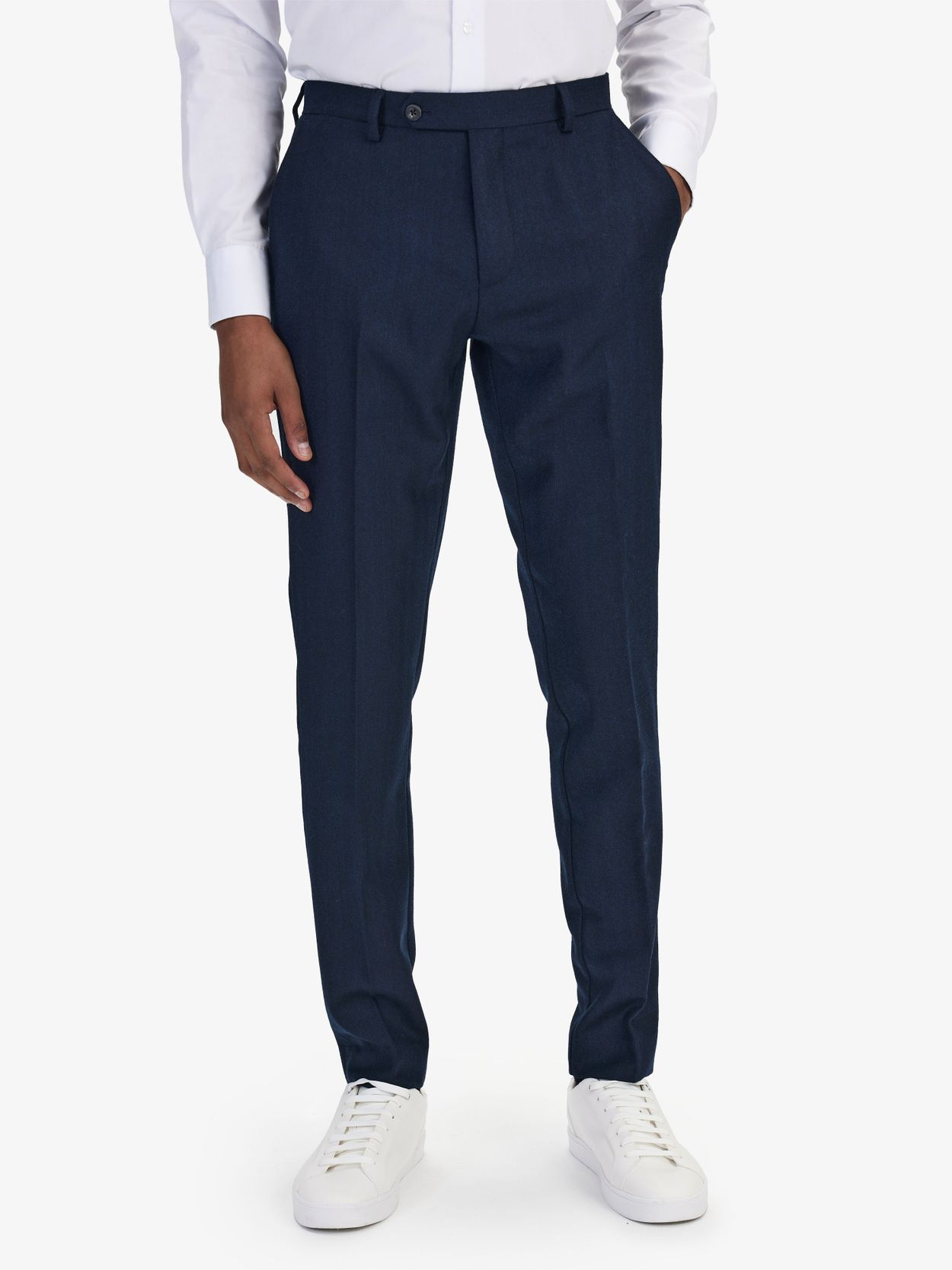 Pantalon en laine bleu foncé