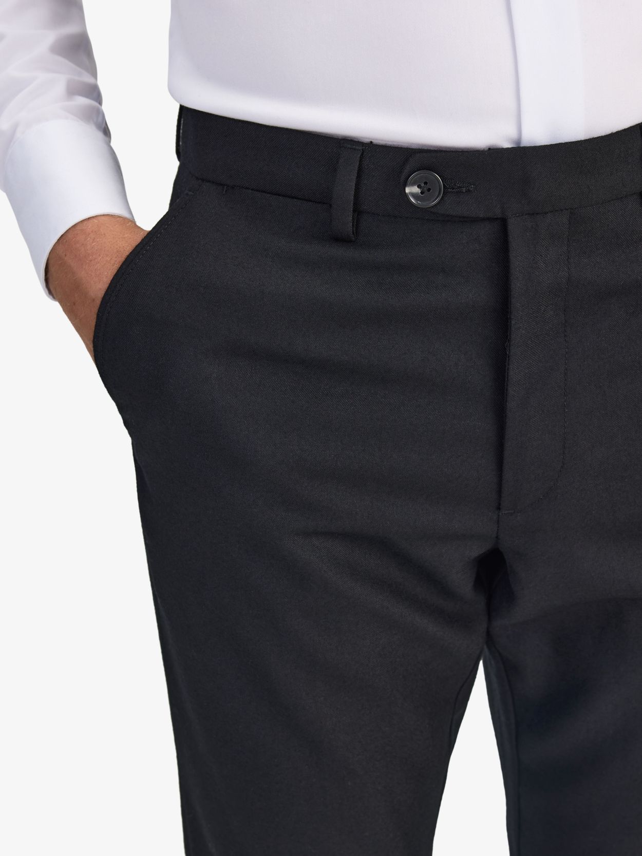 Long Trousers, Pure Color Closure Legs Waist Tie Trousers Polyester Fabric  for Daily Leisure Work (S) Black at  Men's Clothing store