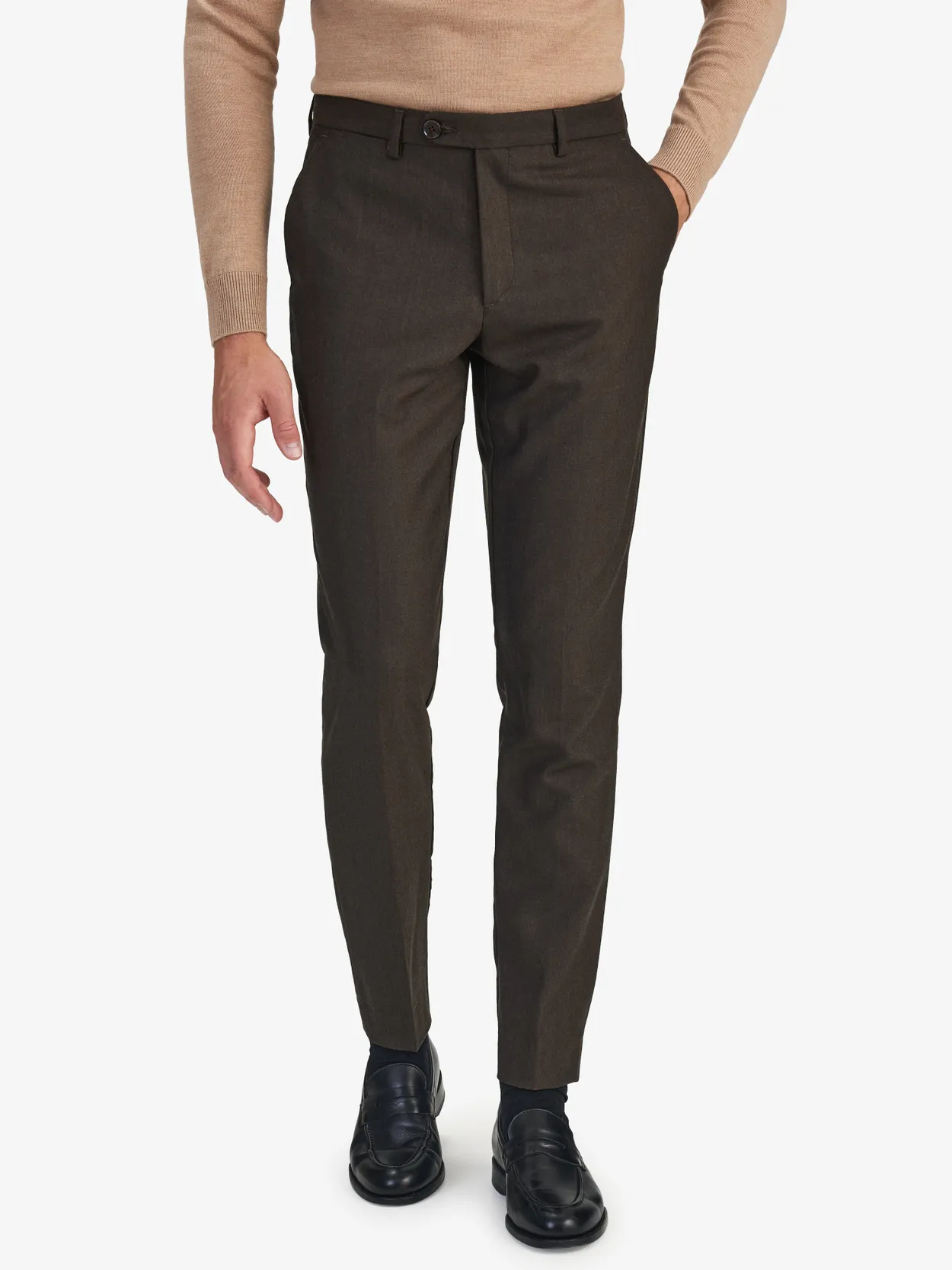 Dark Brown Wool Trousers Sortino