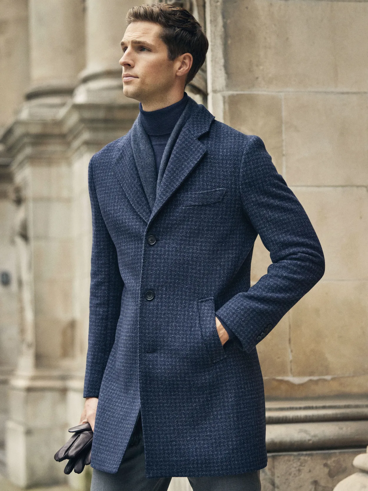 Blue hotsell wool overcoat