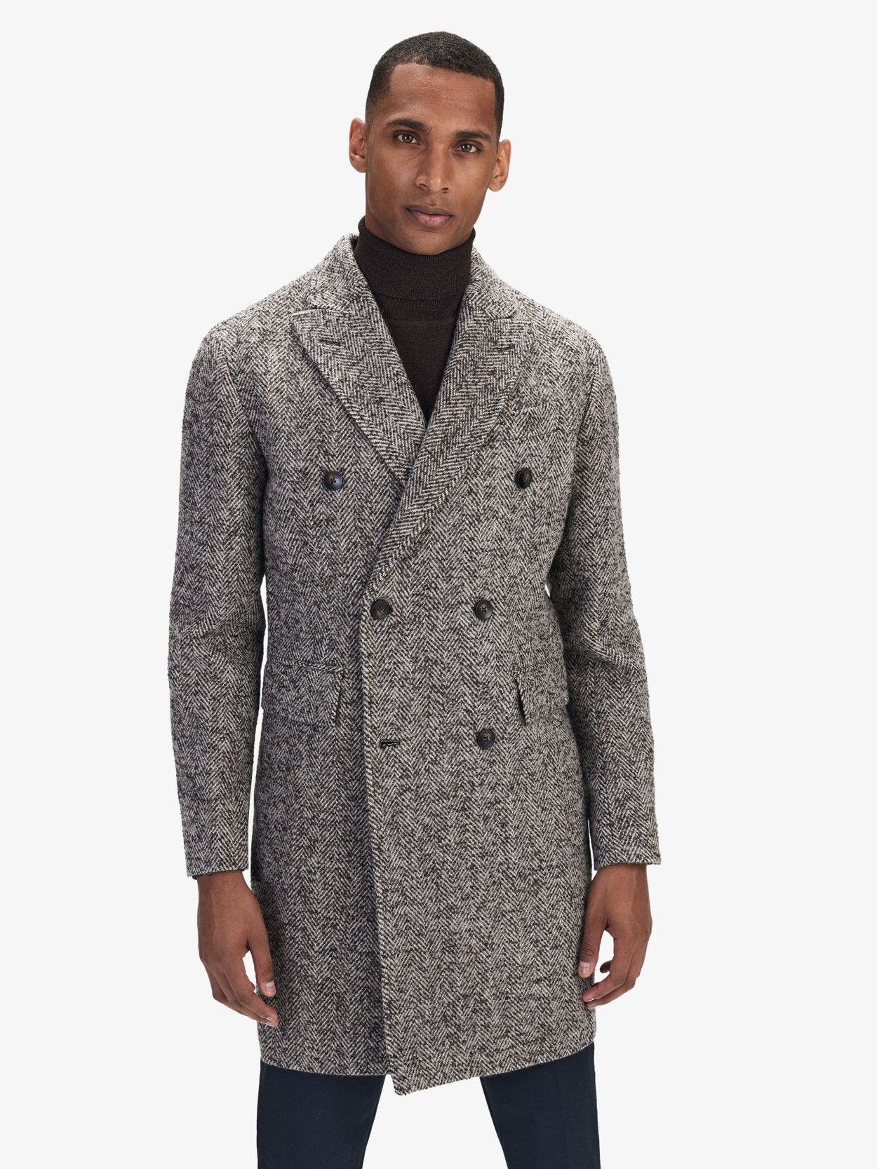 Single breasted wool hot sale coat mens