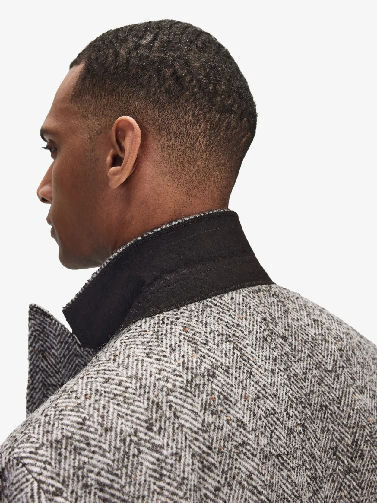 Brown Herringbone Coat Wool - Buy online