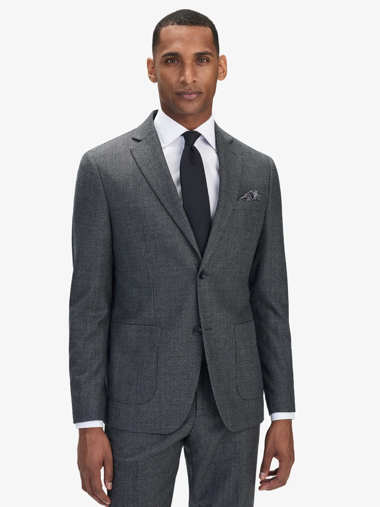 Image number 7 for product Grey & Black Wool Suit