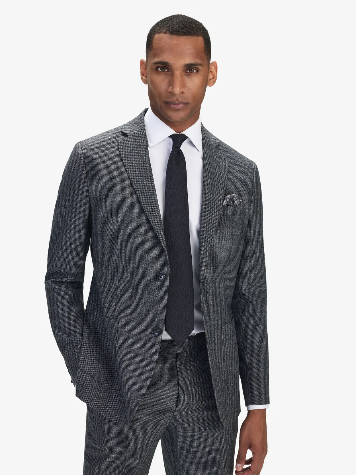 Grey & Black Wool Suit