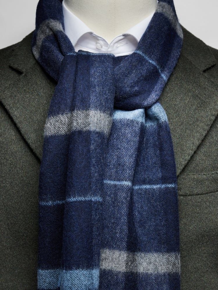 Blue Winter Scarf - Wool Woven - Buy online | John Henric